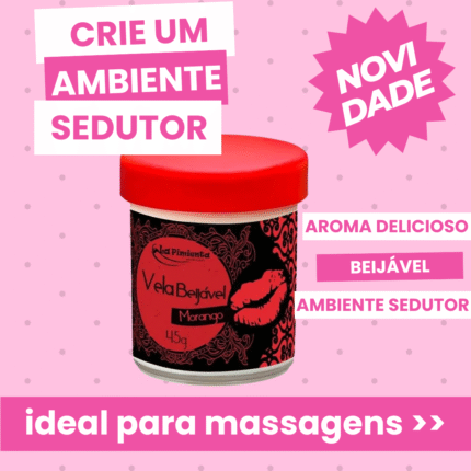 vela beijavel para massagem hot 45g morango