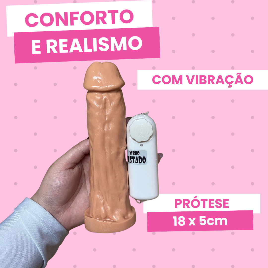 pênis prótese realística 18 x 5 cm com vibrador tortinho pênis prótese realística 18 x 5 cm com vibrador tortinho