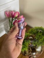 plug anal pênis metalizado 8,2 x 2,86cm com pedra