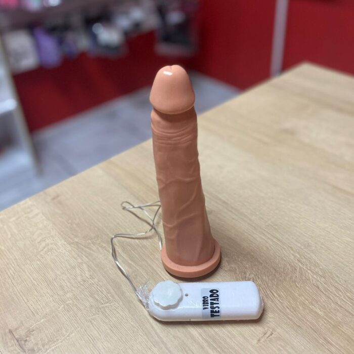 pênis prótese realística 20,5 x 4,5cm com vibrador