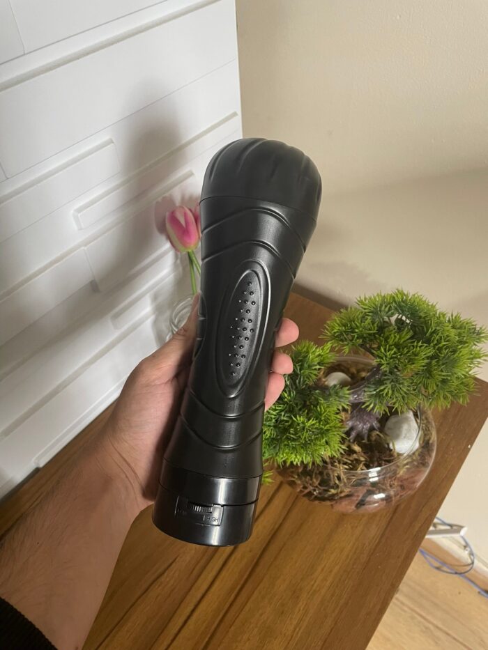 masturbador vagina com vibração formato lanterna