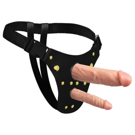 cinta peniana dupla penis ativa com prótese realistica