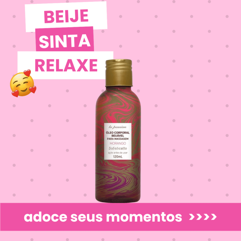 Óleo corporal beijável para massagem 120ml morango