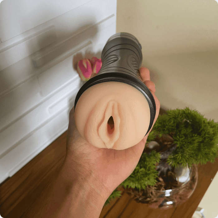 masturbador vagina com vibração formato lanterna