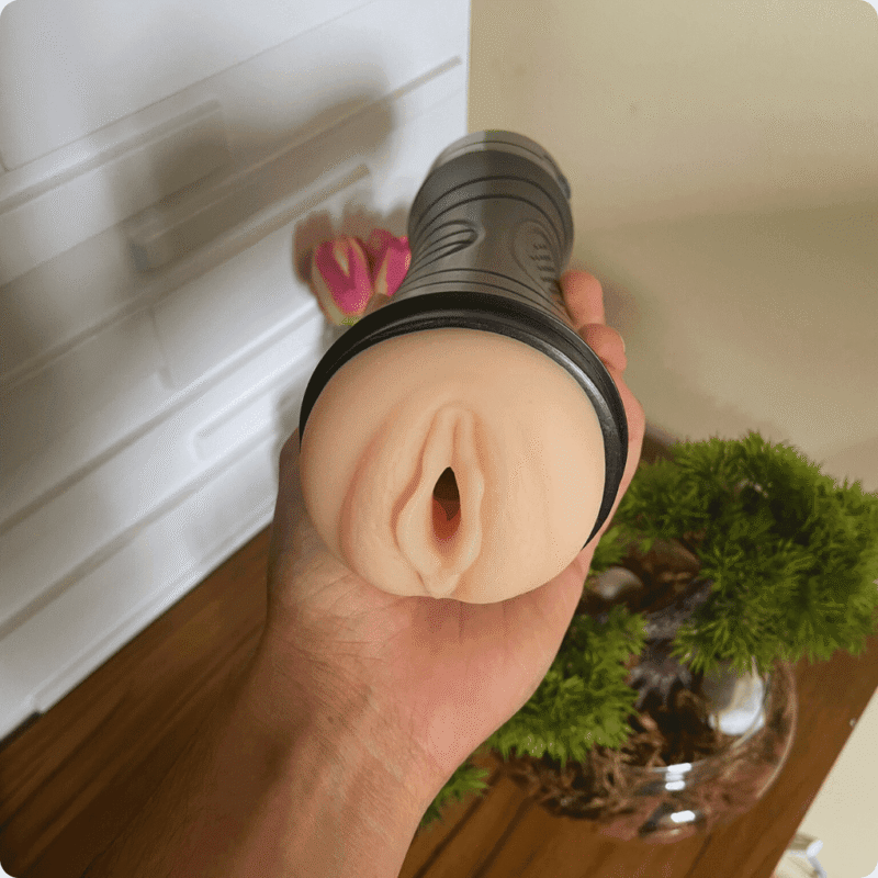masturbador vagina com vibração formato lanterna