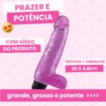 pênis com escroto e vibrador 20 x 4,8cm