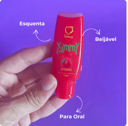 yummy gel térmico beijável yummy morango