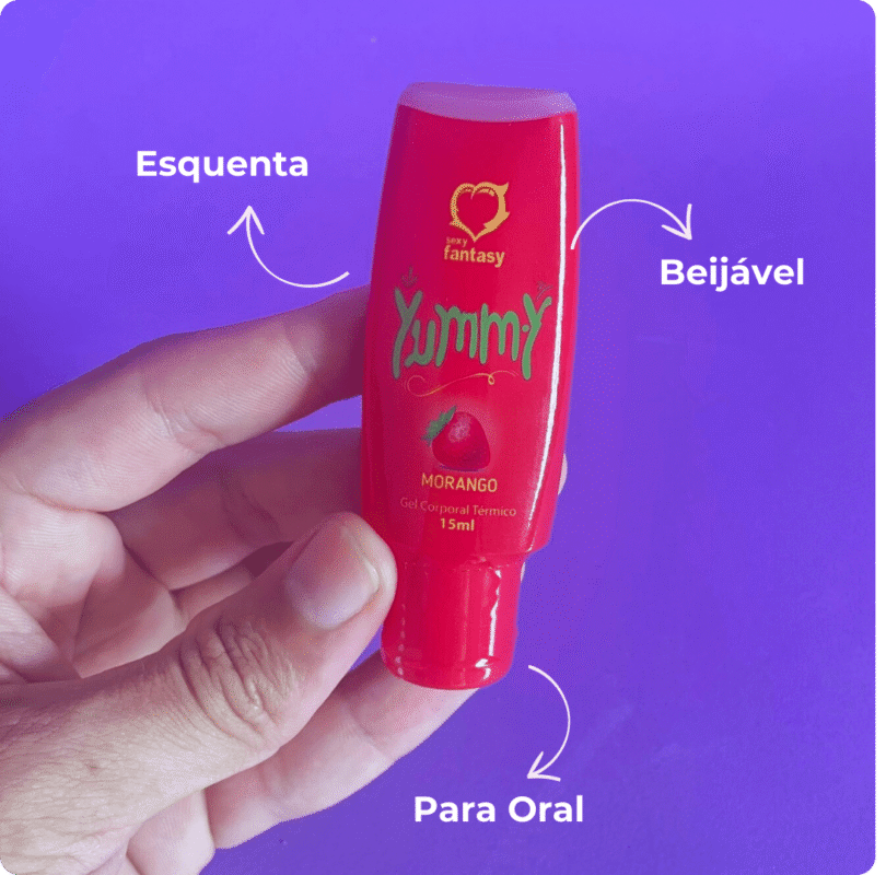 yummy gel térmico beijável yummy morango