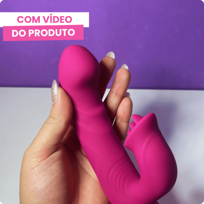 vibrador vai e vem com estimulador de clitóris emily