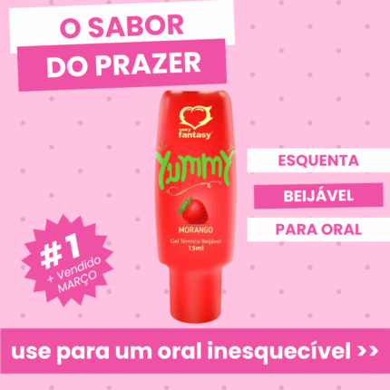 yummy gel térmico beijável yummy morango