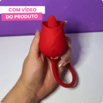 estimulador de clitóris com vai e vem formato de flor