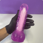pênis com escroto e vibrador 20 x 4,8cm