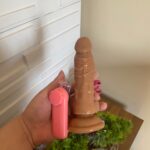 pênis realístico 13,4 x 3,1cm com escroto e vibrador multivelocidade