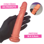 pênis prótese realística 19 x 3,5cm borracha maciça