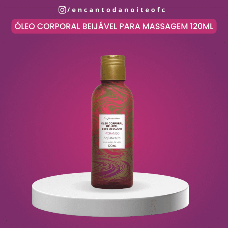 Óleo corporal beijável para massagem 120ml morango