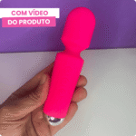 vibrador varinha mágica recarregável 20 modos vibração rosa