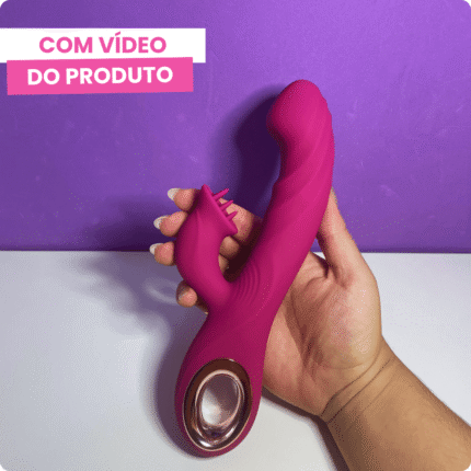 vibrador vai e vem com estimulador de clitóris emily