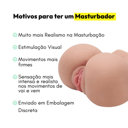 masturbador bumbum formato bunda com vagina e Ânus 1,1kg