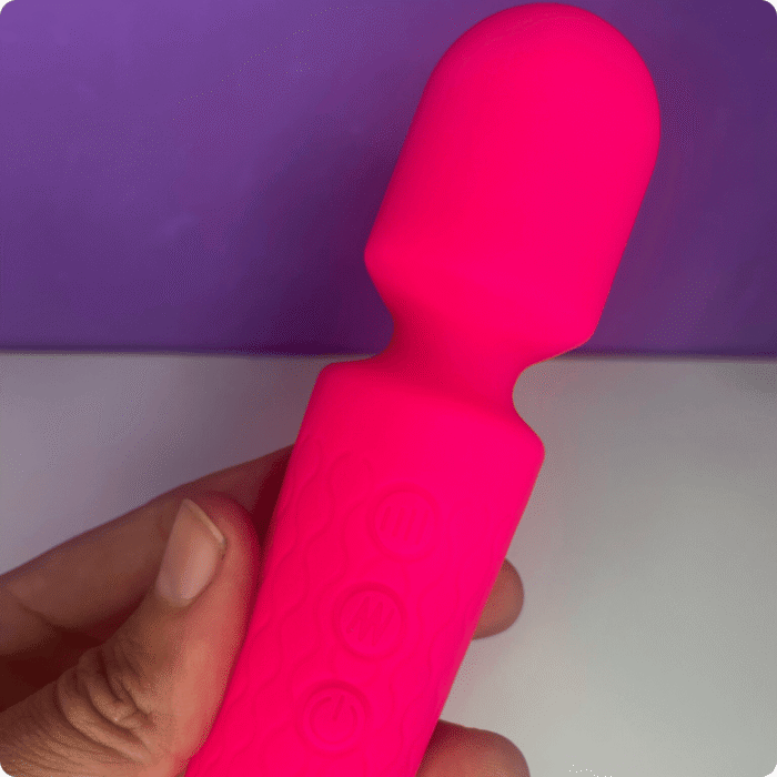 vibrador varinha mágica recarregável 20 modos vibração rosa