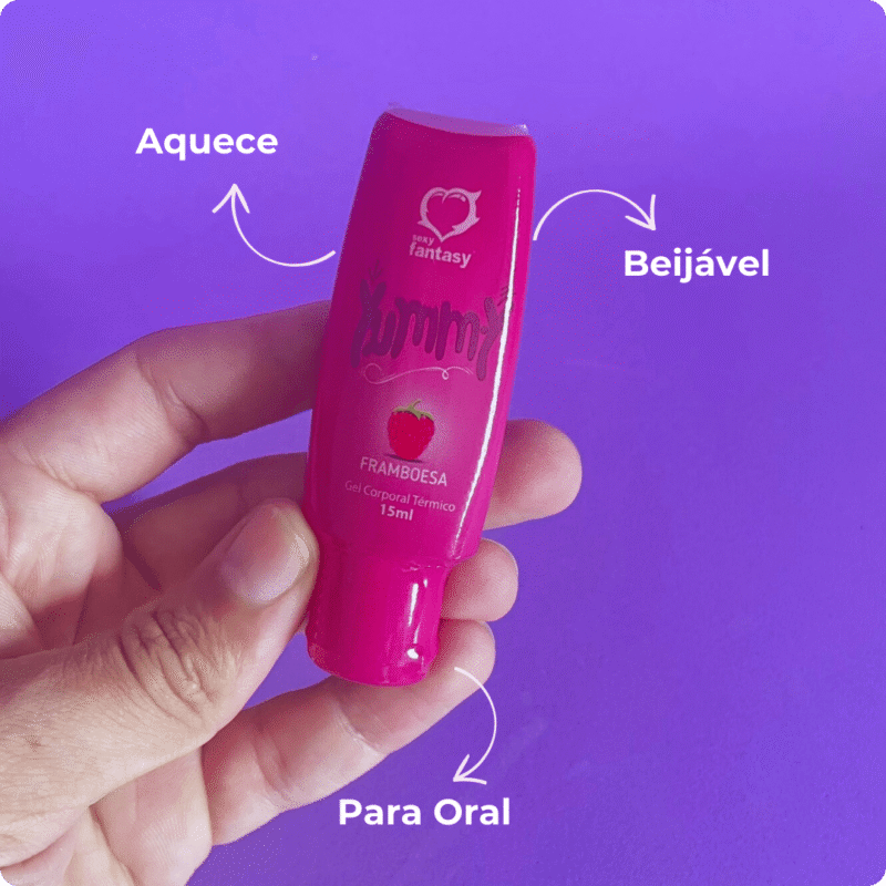 yummy gel térmico beijável yummy framboesa