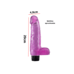 pênis com escroto e vibrador 20 x 4,8cm
