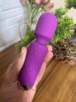 vibrador varinha mágica recarregável 20 modos vibração roxo