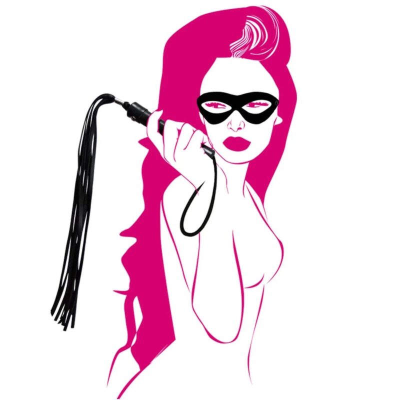 kit 1 chicote com 40cm e mascara tiazinha preto