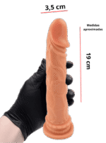 pênis prótese realística 19 x 3,5cm borracha maciça