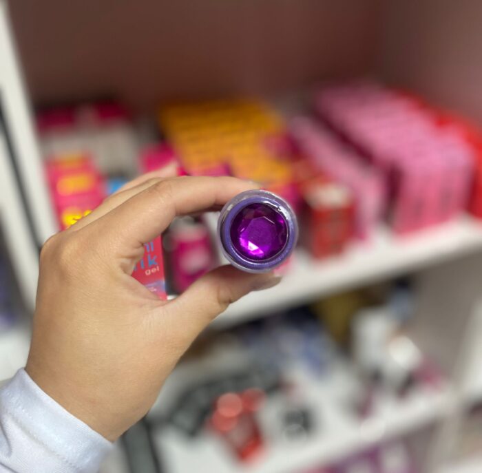 plug anal em abs com joia tamanho p roxo