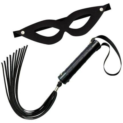 kit 1 chicote com 40cm e mascara tiazinha preto