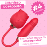 vibrador sugador vai e vem com pulsação e formato de rosa sophy