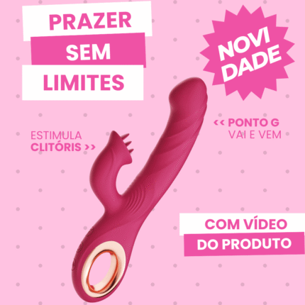 vibrador vai e vem com estimulador de clitóris emily