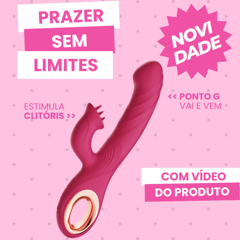 vibrador vai e vem com estimulador de clitóris emily