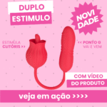 estimulador de clitóris com vai e vem formato de flor