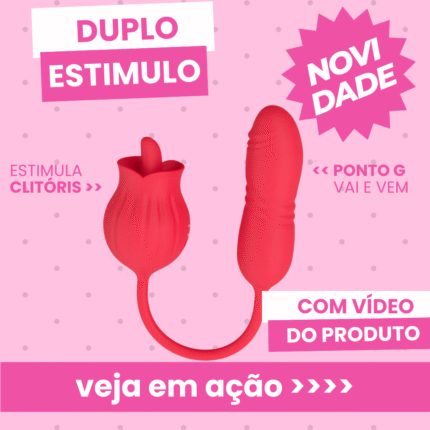 estimulador de clitóris com vai e vem formato de flor