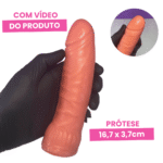 pênis prótese realística 16,7 x 3,7cm borracha maciça