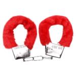 algema de metal peluciada vermelho