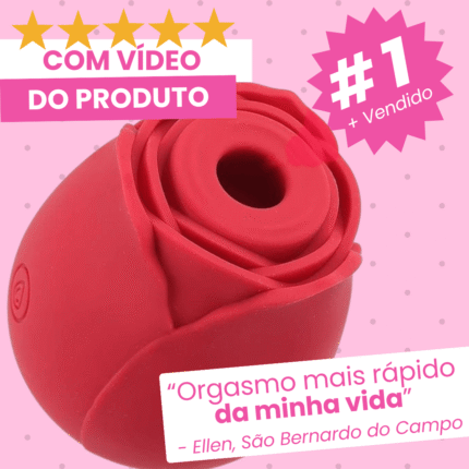 sugador estimulador de clitóris por pulsação em formato de rosa