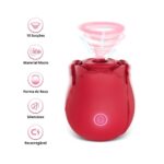 sugador estimulador de clitóris por pulsação em formato de rosa