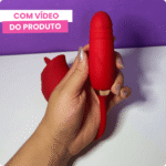 estimulador de clitóris com vai e vem formato de flor