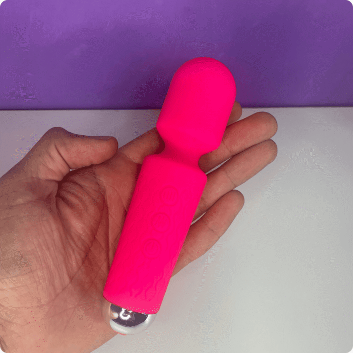 vibrador varinha mágica recarregável 20 modos vibração rosa