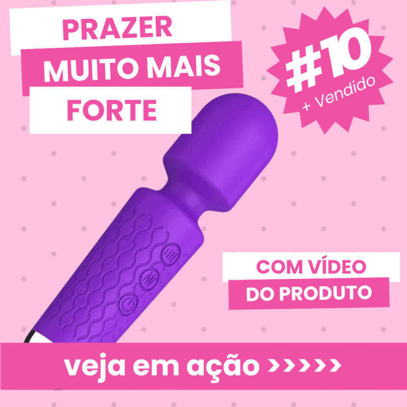 vibrador varinha mágica recarregável 20 modos vibração roxo