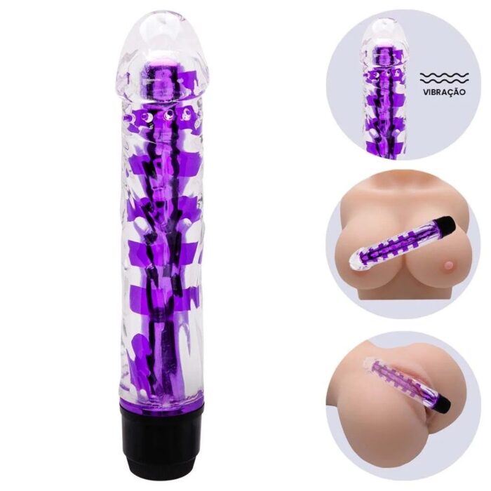 vibrador personal com capa em formato de pênis roxo