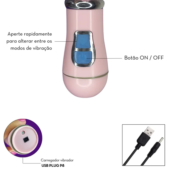 vibrador com estimulação tripla recarregável