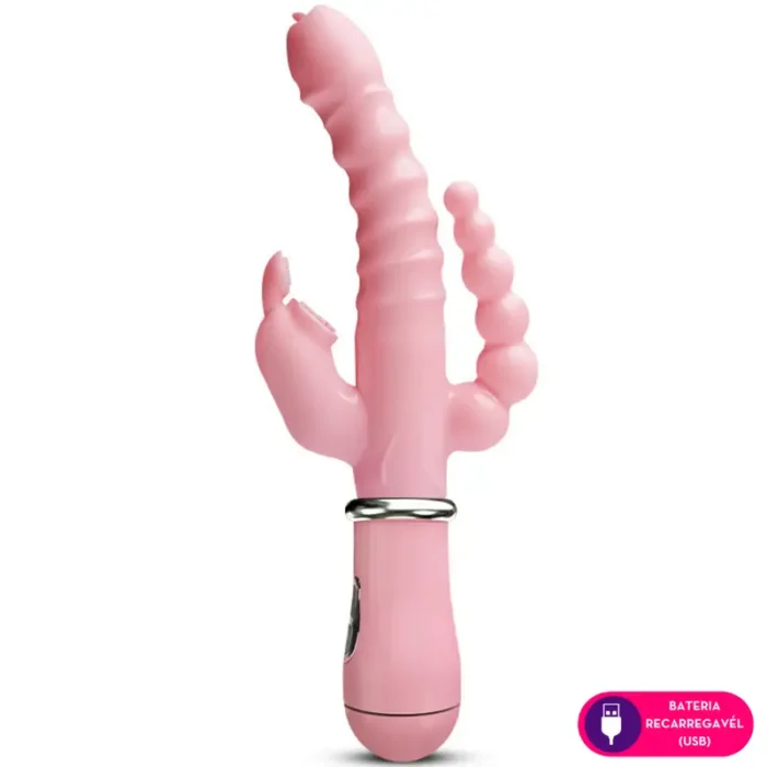 vibrador com estimulação tripla recarregável