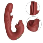 vibrador 3 em 1 com língua e boca estimuladora