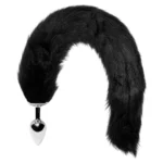 plug anal metal rabo rabinho de raposa preto (p)