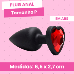 Página Inicial Plug Anal em ABS Preto Coração Vermelho