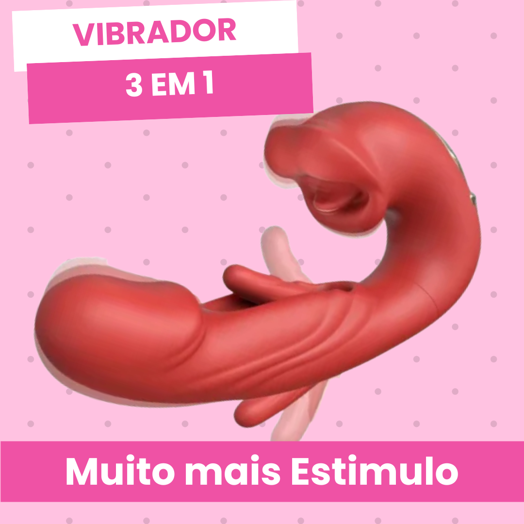 vibrador 3 em 1 com língua e boca estimuladora