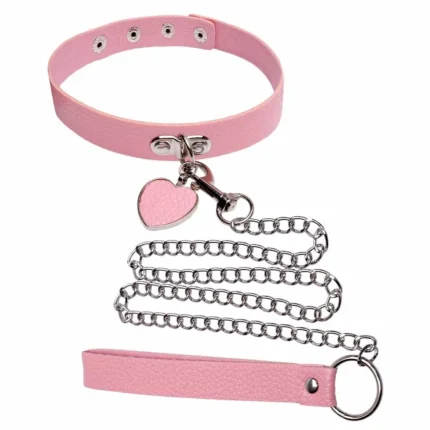 coleira com guia de corrente sado